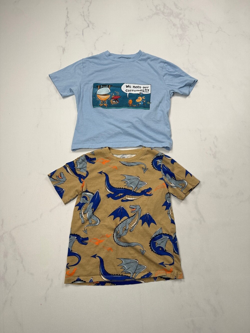 H&M Dog Man Graphic Tee Multicolor 2010s Bundle of 2 - Boys 6X/7 XS